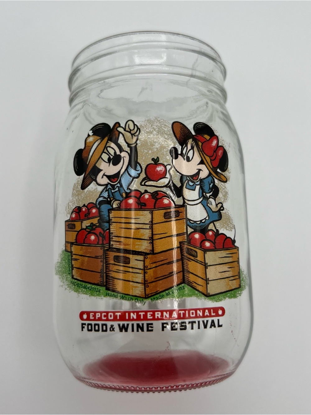 Disney EPCOT Food Wine Festival 2021 Mickey Minnie Apple Orchard Glass Jar